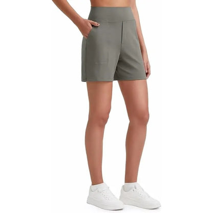 Women's Athletic Shorts High Waisted Running Yoga Shorts Summer Casual Burmuda Shorts with Pockets Activewear