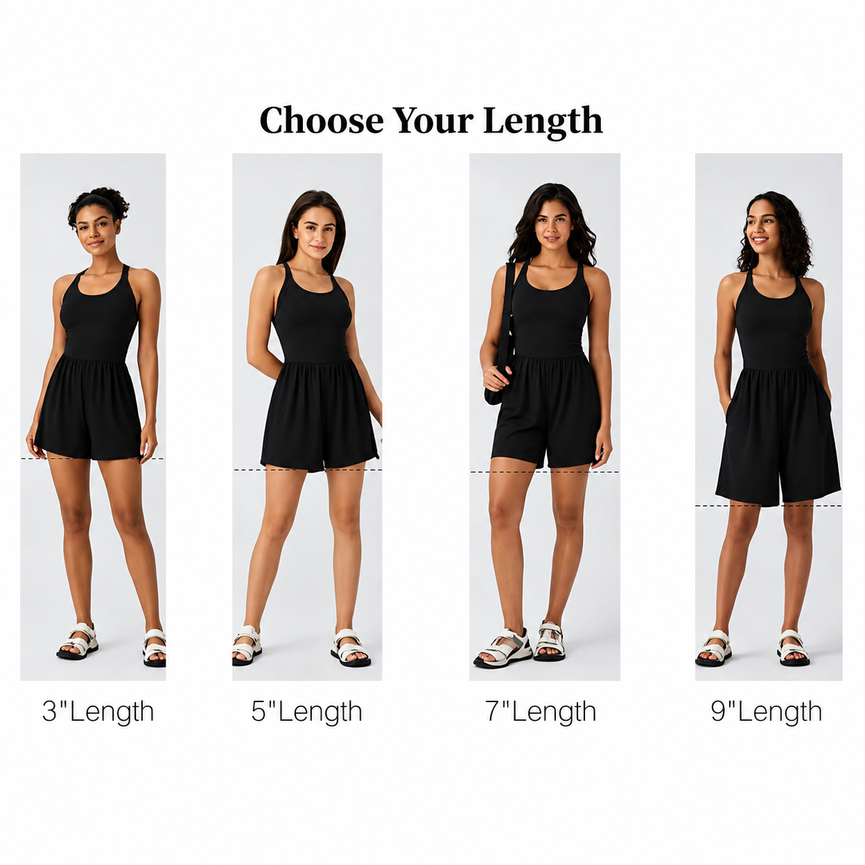 Women 2-in-1 Pocket Romper Dress Sleeveless Casual Loose Fit Jumpsuit Summer Beach Outfit