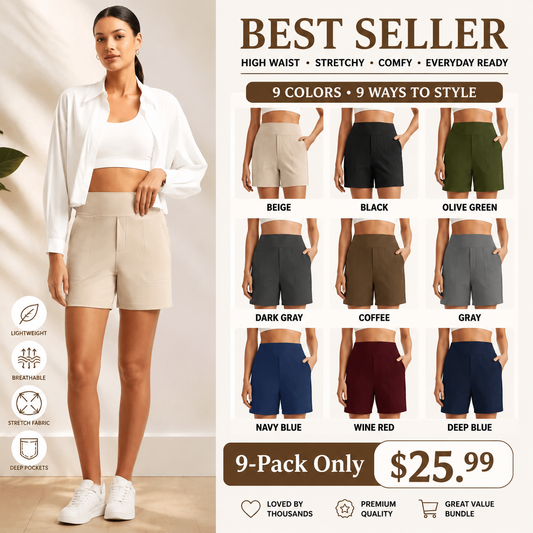 Women's Athletic Shorts High Waisted Running Yoga Shorts Summer Casual Burmuda Shorts with Pockets Activewear