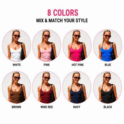 Solid-Color Sleeveless Backless Tie-Strap Camisole and Slim-Fit Side-Slit Maxi Skirt Two-Piece Set