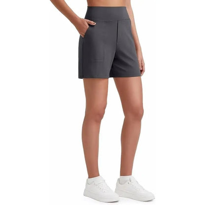 Women's Athletic Shorts High Waisted Running Yoga Shorts Summer Casual Burmuda Shorts with Pockets Activewear